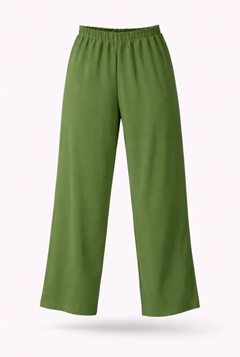 PANTALÓN PALAZZO FLUIDO CON CINTURA ELÁSTICA