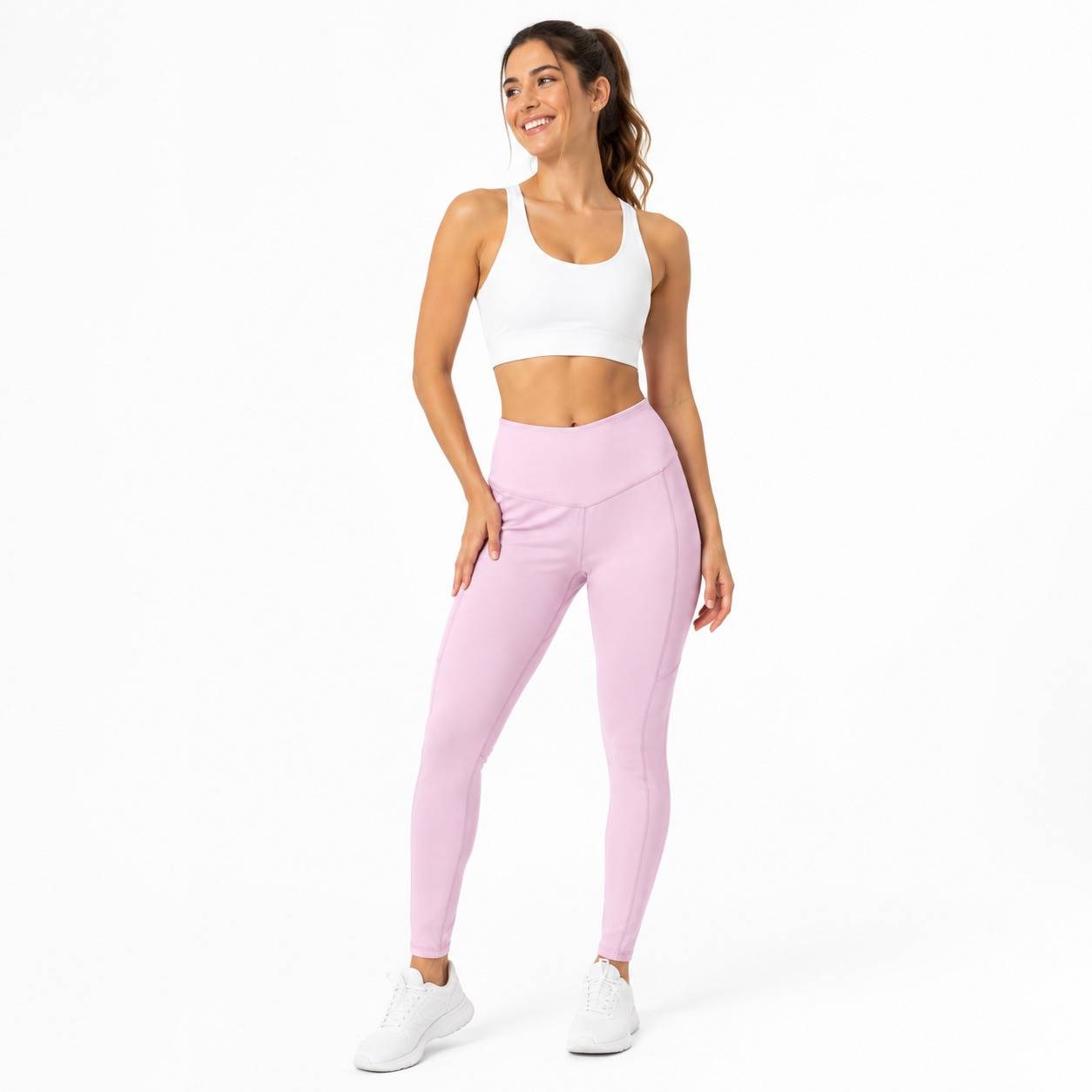 Licra Deportiva Mujer Level Up Active Pretina Alta Rosada - Talla S