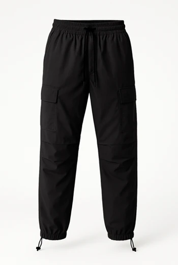 JOGGER CARGO NEGRO PARA ACAMPAR CON CINTURA ELÁSTICA