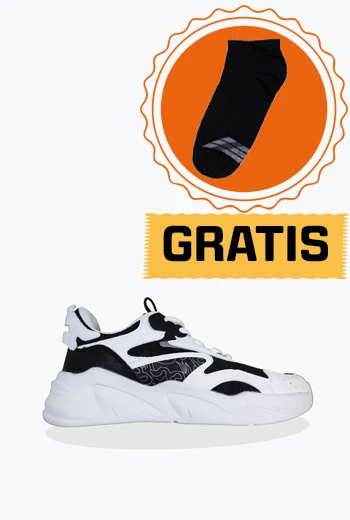 ZAPATILLAS URBAN CON DISEÑO DINÁMICO NEGRO Y BLANCO
