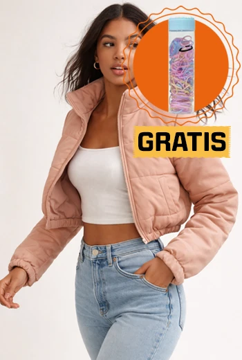 CHOMPA PUFFER CORTA PALO DE ROSA