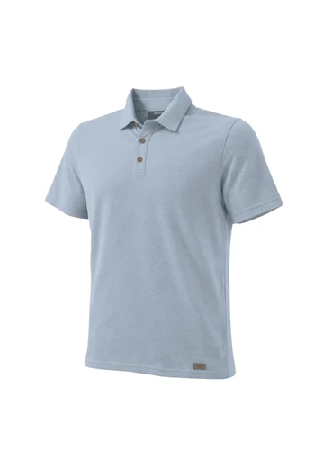 CAMISA CON TELA GALLETA AZUL GRISÁCEO