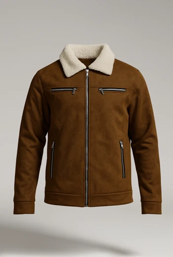 CHAQUETA CLÁSICA DE INVIERNO CON FORRO DE BORREGO