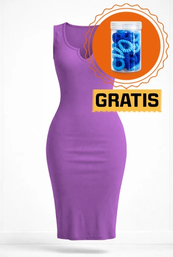 VESTIDO CEÑIDO AL CUERPO COLOR PÚRPURA
